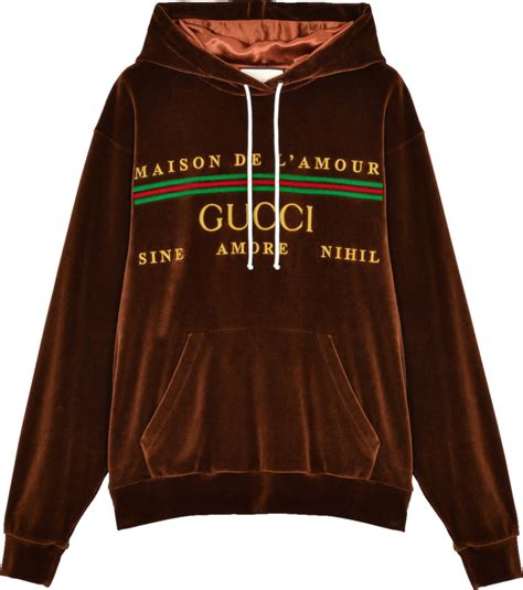 gucci hoodie embroidered|Gucci logo velvet sweatshirt.